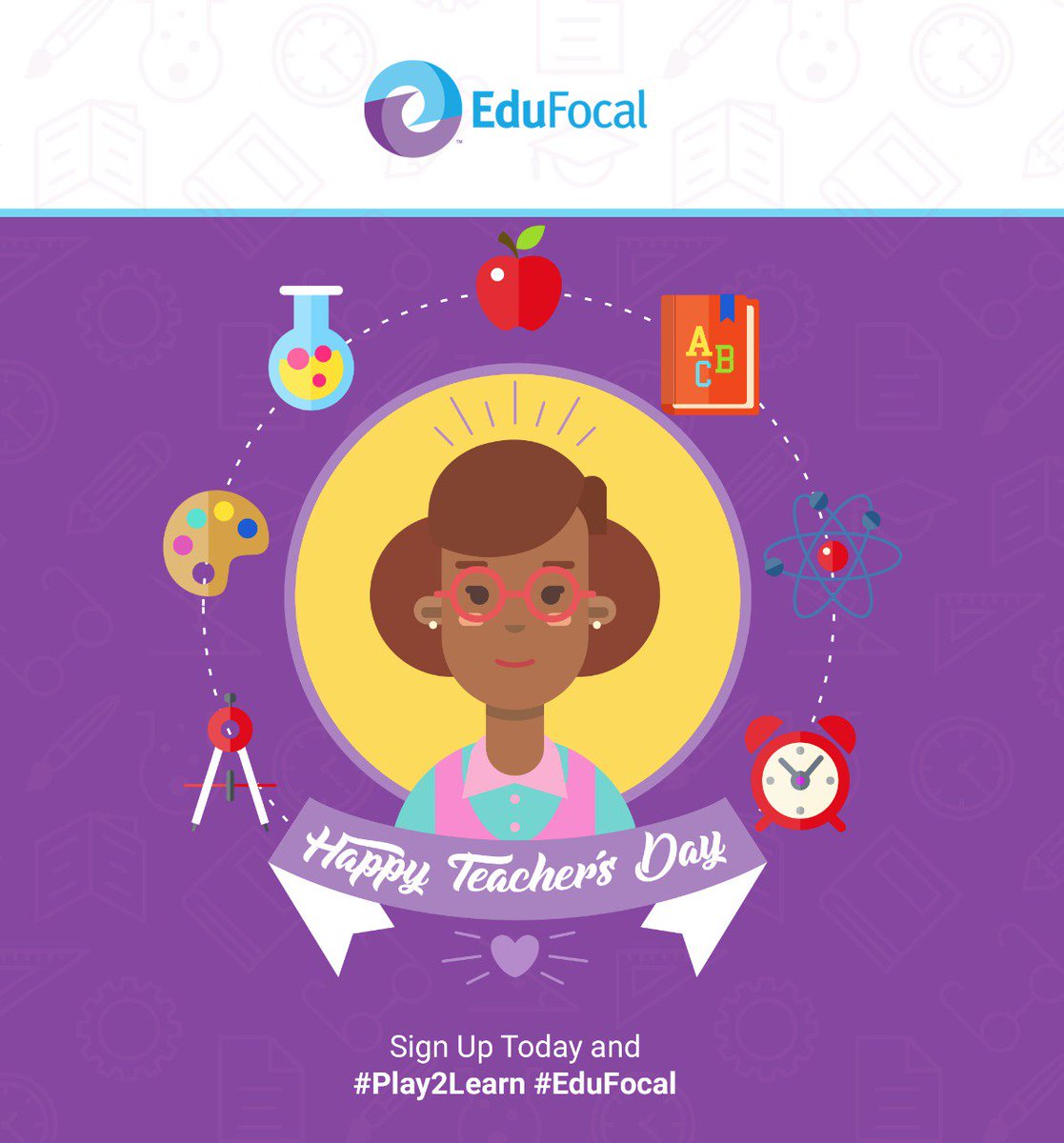 EduFocal's tweet photo. Happy Teachers Day! Share this with a teacher and let them know you appreciate them! #EduFocal #Play2Learn https://t.co/lJxLkVw4n5