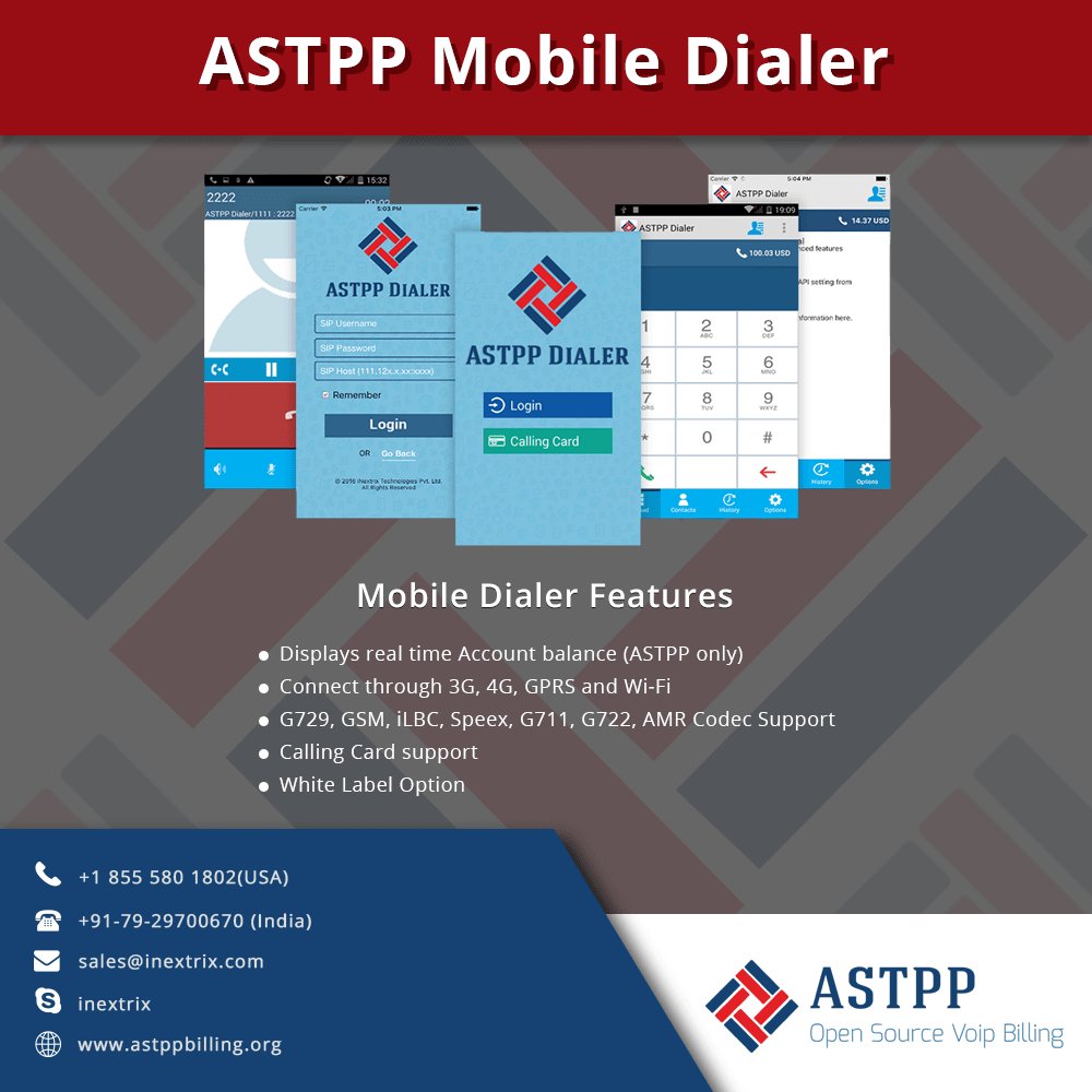 astpp_official's tweet photo. Read more: https://t.co/Abddmg7tIZ
#Mobiledialer #ASTPPFeatures #FreeSwitch #VoIP #VoIPBilling #FreeSwitchBilling #SoftSwitch #AccountManagement #CallingCard #ASTPP https://t.co/RK4jw92fsK