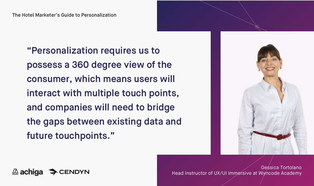 Cendyn's tweet image. Get hands-on advice from innovators like @UXinstructor in digital marketing &amp;amp; hospitality in our new #personalizationguide for hotels. bit.ly/2I4jQoP