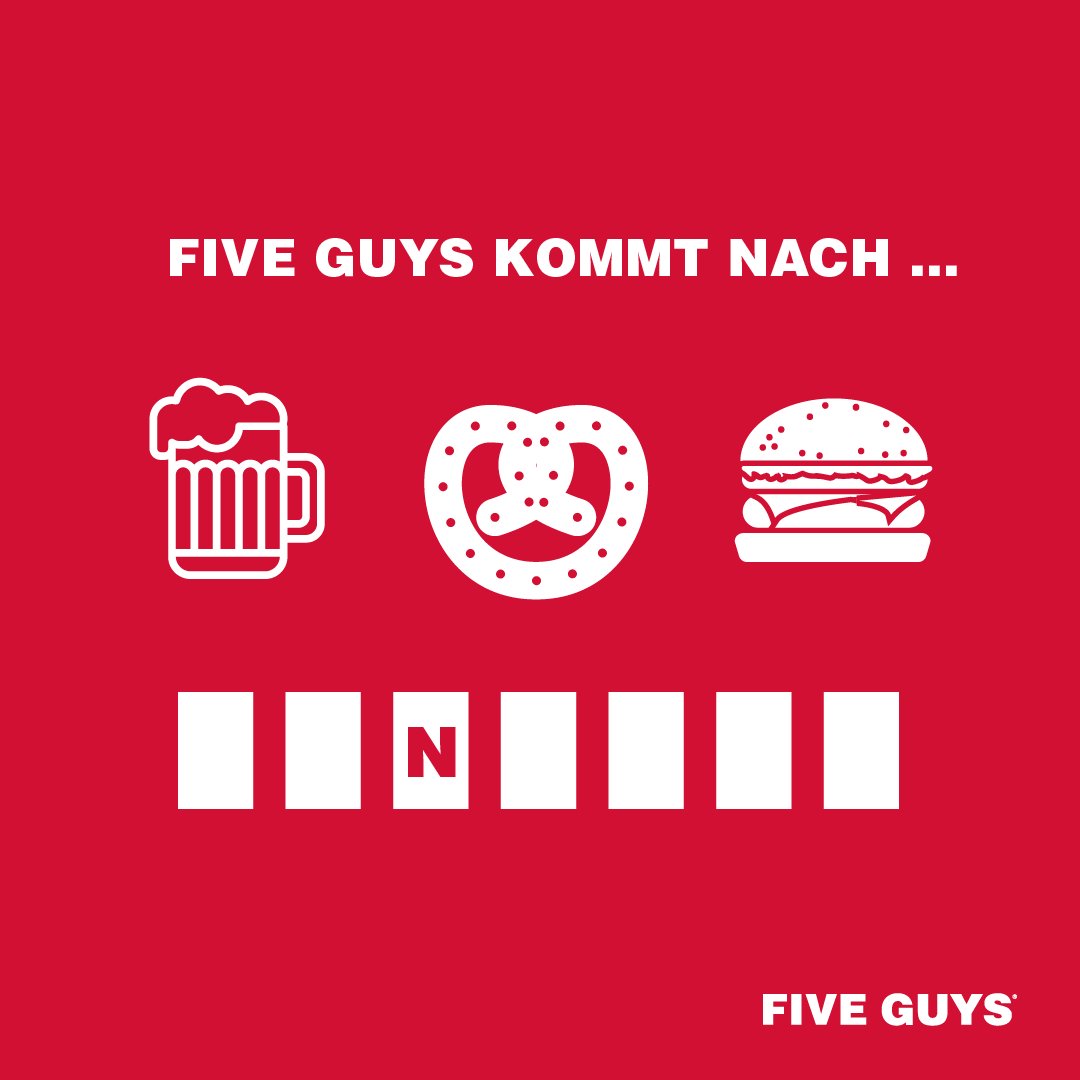 Servus Minga! 👋 Wie wäre es mit leckeren Five Guys Burgers? 😏 Diesen Herbst eröffnen wir in München! 😍 Wer ist auch schon ganz aufgeregt? #fiveguysde #opening #munich #fiveguysburgers