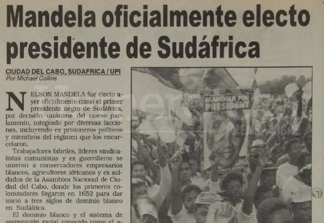DMixto's tweet photo. Un día como hoy Nelson Mandela se convirtió en el primer Presidente afrodescendiente de Sudáfrica. #Historia #Sudamerica #Mandela https://t.co/8r0zZXYy0i