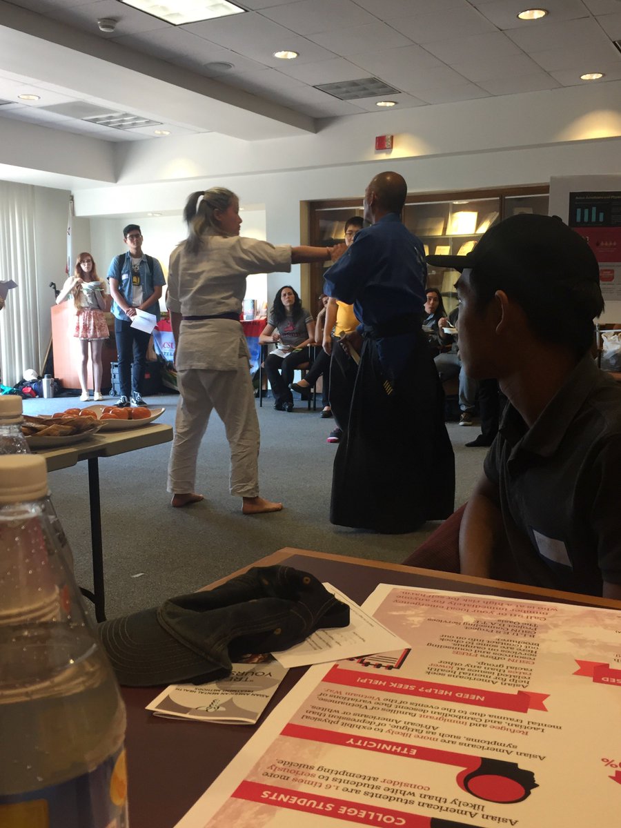 FreakinAmelia's tweet photo. Me and my class put together an Asian American health fair yesterday! My group and I ran the mental health booth, where we informed people on mental health disparities within the AA community and also made origami stars. [1/?] #AAS360 #AsianAmMigration https://t.co/rES8tXar5y