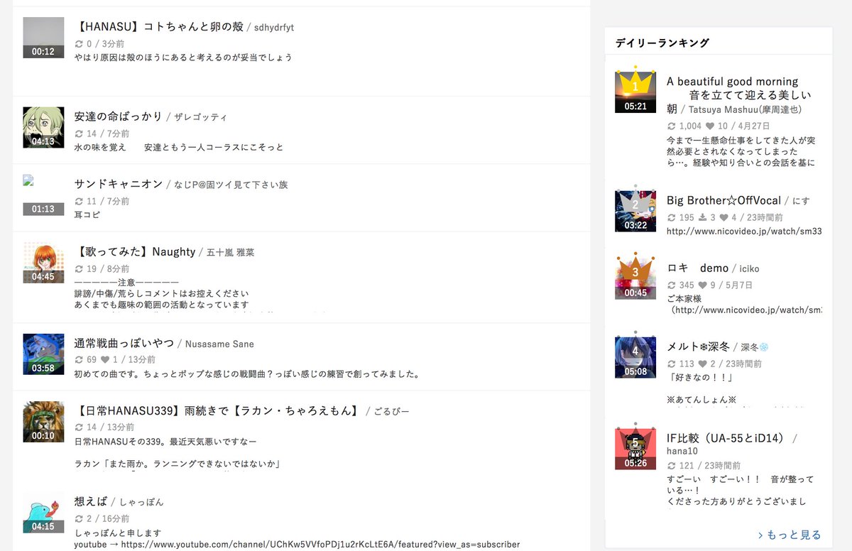 Mqube 音楽投稿サイト No Twitter トップでpcは右側に スマホは新着の下に デイリーランキング と 人気のハッシュタグ が表示されるようになりました