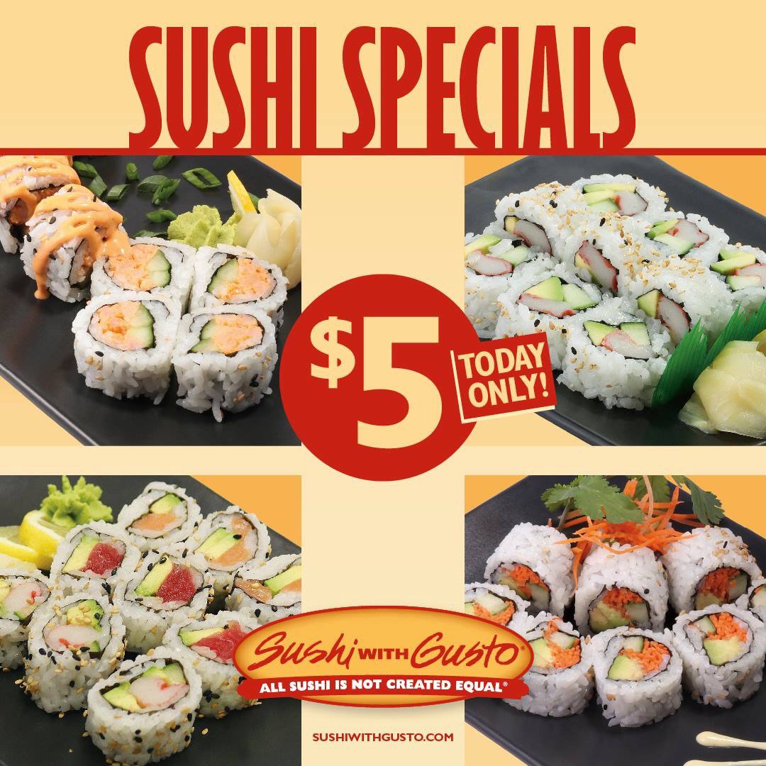 WoodmansFood41's tweet photo. Stop in and see Mike and his team at Sushi With Gusto every Wednesday and get $5 sushi specials! #WhileSuppliesLast #WednesdayOnly #SelectVarieties https://t.co/DJwhVd9kYr