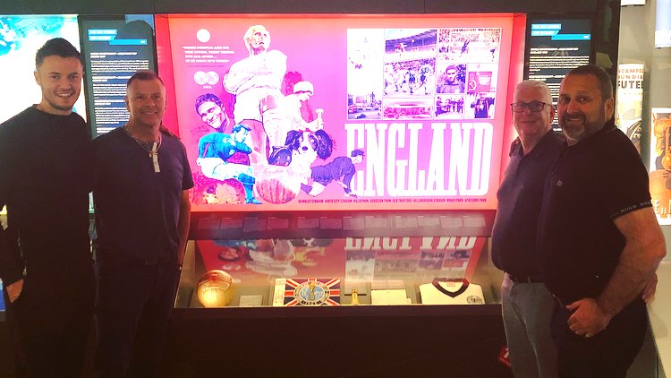 FIFAMuseum's tweet photo. Straight off the plane and to the FIFA Museum to soak up some #WorldCup 
history - that's some pretty good prioritising from @DaveRichards_, 
@RefereeHalsey, Stephen Wheeler and Fred Barber. Pleasure meeting you 
all and hope you have a great time here in Zürich 🇨🇭⚽️ https://t.co/aRdqxE1sj9