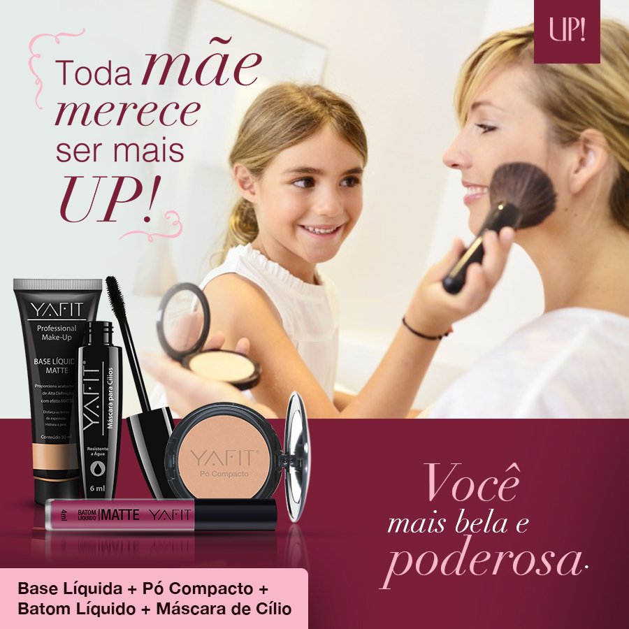novaupoficial's tweet photo. Para mães belas e poderosas...
Só com UP! Yafit, nova linha de maquiagem da UP!
Mais de 25 itens para você ficar estonteante!
#lançamentosup #makeup #upyafit #abevd #novidadesup #upessencia #conectaup https://t.co/YTKyXBgO2P