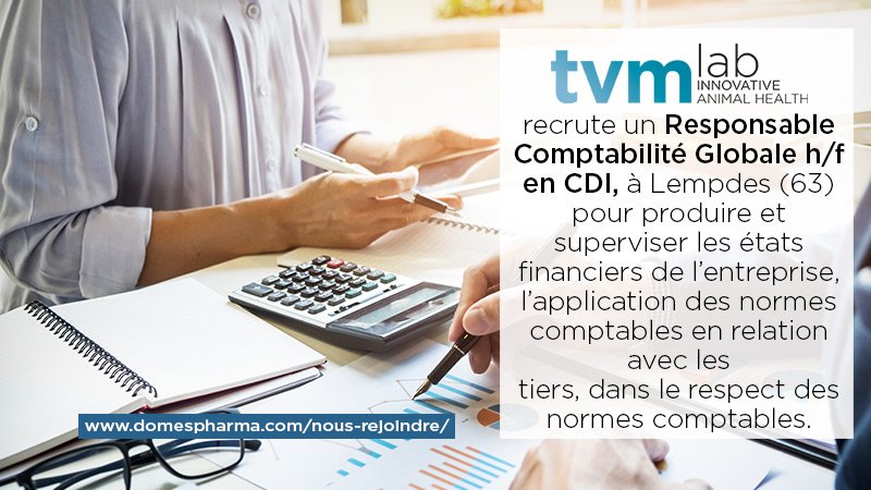 DomesPharma's tweet photo. Le @LaboratoireTVM recrute un Responsable Comptabilité Globale h/f en CDI. #TVM #Emploi #AURA #Comptabilité https://t.co/fx4vmyNNOI