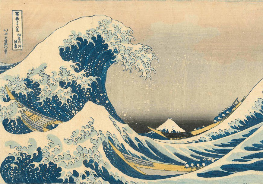 vangoghmuseum's tweet photo. Time to switch it up! This week we replaced 28 Japanese colour woodcuts. The prints are being rotated because of their sensitivity to light. Are you coming to see them? #VanGoghJapan Hokusai (1760-1849), 'Under the Wave off Kanagawa' (c. 1830–32), private collection https://t.co/XDFkLucObS