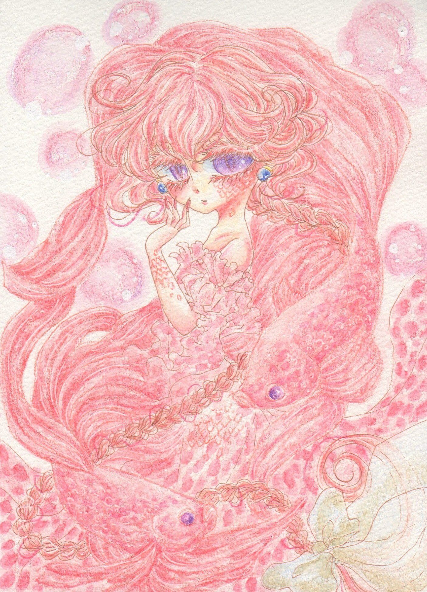 麗菜 れな Pa Twitter 闘魚 震え上がるほどに美しい 我らの姫君 イラスト アナログ絵 水彩色鉛筆 創作 金魚 T Co Emq608sy1y Twitter