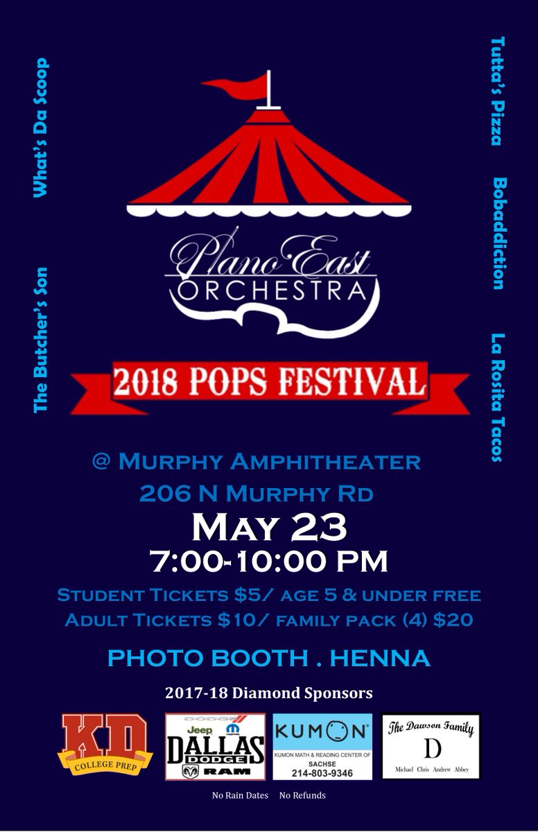 peshorchestra's tweet photo. Mark your calendars for the annual Plano East Orchestra Pops Festival!
You can get tickets starting this week! https://t.co/EaN1cleZpA