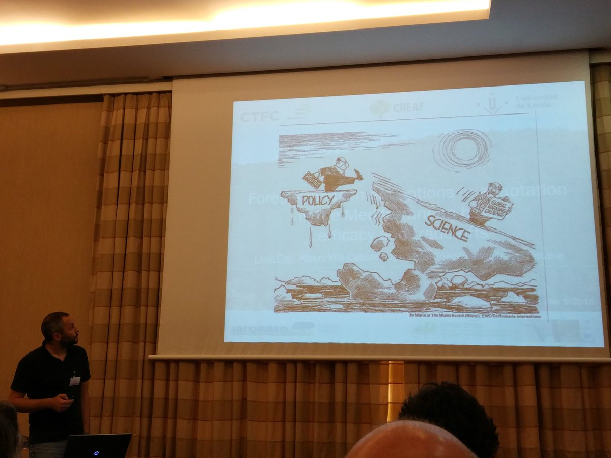 noeitra's tweet photo. Lluís Coll presenting the forest management options to adaptation in the Mediterranean basin. Work of the @ctforestal team in the final conference of the INFORMED project #foresterra #resilience #ecosystemservices https://t.co/5vvep1bViv