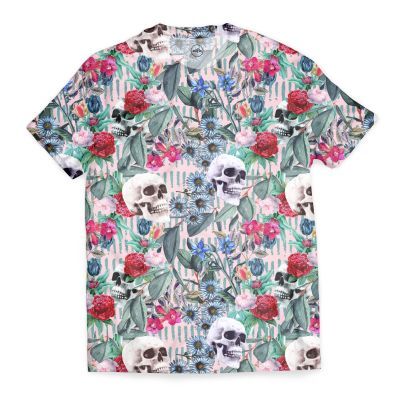 Twistedroxy's tweet photo. My new Flowers and Skulls (Pink) on #miPic 's Tee shirt. #skulls #cool #goth #awesome #floral #tee #musthave #TangledBrewDesigns https://t.co/vDemeSaW1r https://t.co/ZmFCYzwNO4