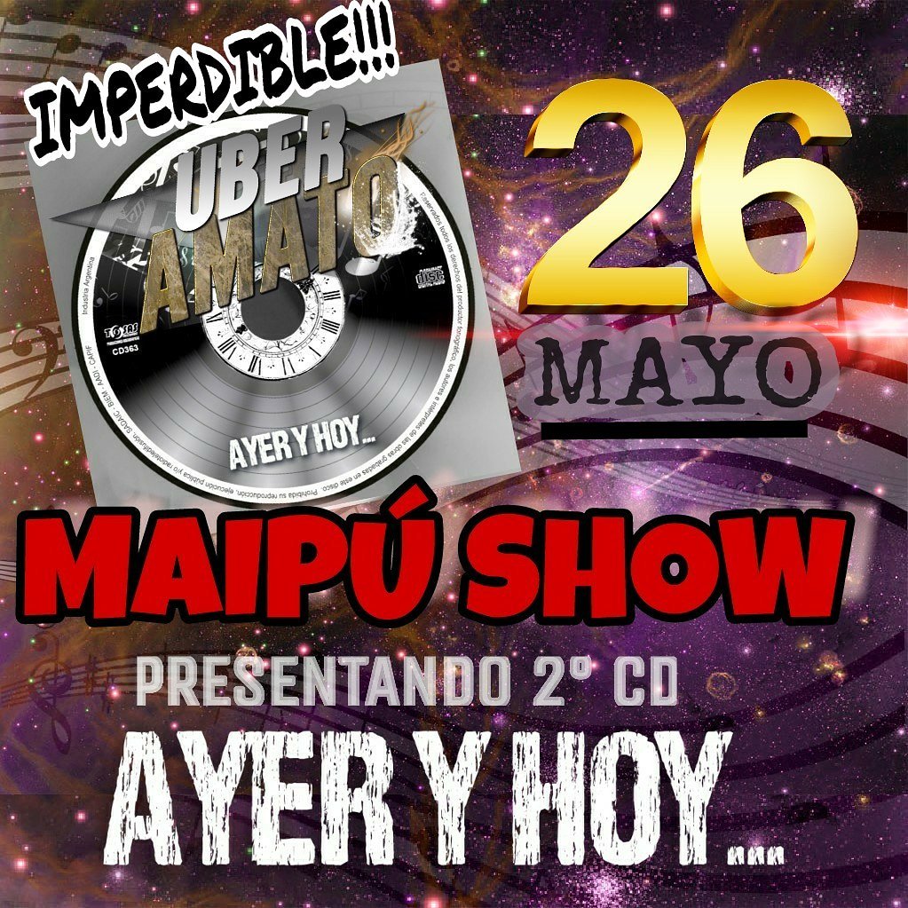 uberamato's tweet photo. ✨✨MUY FELIZ MIÉRCOLES✨✨
CASI LISTOS PARA UNA GRAN NOCHE 👏👌
 ⭕ESTE 26 DE MAYO, EN MAIPÚ SHOW ❗❗
 ⭕PRESENTACIÓN DEL 2° CD 💿🎶
#UberAmato en Córdoba 😉 https://t.co/Ke9JASFT8i