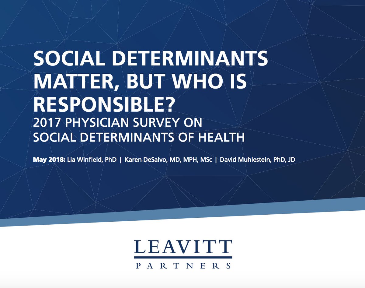 DavidMuhlestein's tweet photo. Most physicians acknowledge addressing social determinants of health (#barrierstohealth) is key to improving health and well-being, but disagree on who should take responsibility. Check out my new paper with @KBDeSalvo and @WinfieldLia https://t.co/HPPzmAqifB @LeavittPartners https://t.co/nhqOMqftk8