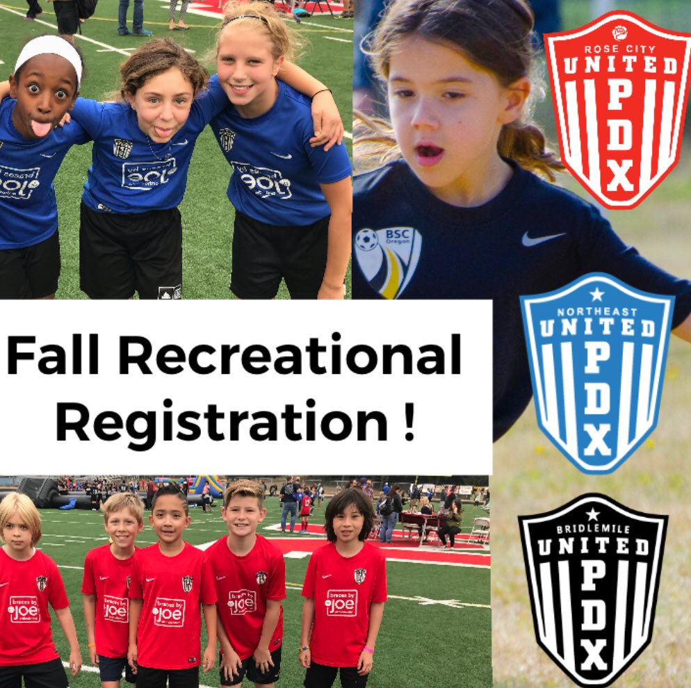 NEU*PDX, <a href="/BSCOregon/">BSC Oregon</a> &amp; Rose City United Fall Recreational Registration Open! unitedpdx.com #WeAreUnited #UnitedIsTheFuture <a href="/OregonBraces/">Dr. Joe</a> <a href="/ORYouthSoccer/">Oregon Youth Soccer</a> <a href="/PYSASoccer/">PYSA</a>