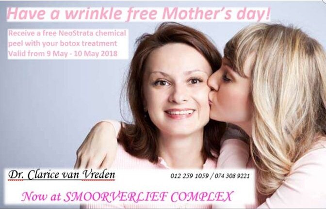 Mothersday is coming, go ahead and spoil those special women in your life #botox #drclaricevanvreden #smoorverliefcomplex #harties #freestuff #mothersdayspecials #MothersDay