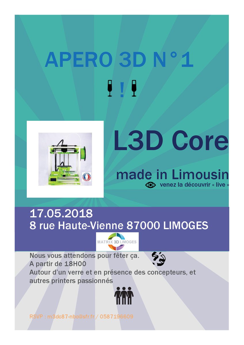 LimEasy3D's tweet photo. Présentation de la #L3Dcore jeudi 17 mai à la boutique #Matrix3dlimoges, #imprimante3D, impression3D, @LimEasy3D. Merci à Martial et Nathalie pour cette initiative. https://t.co/2sWKQoO5l8