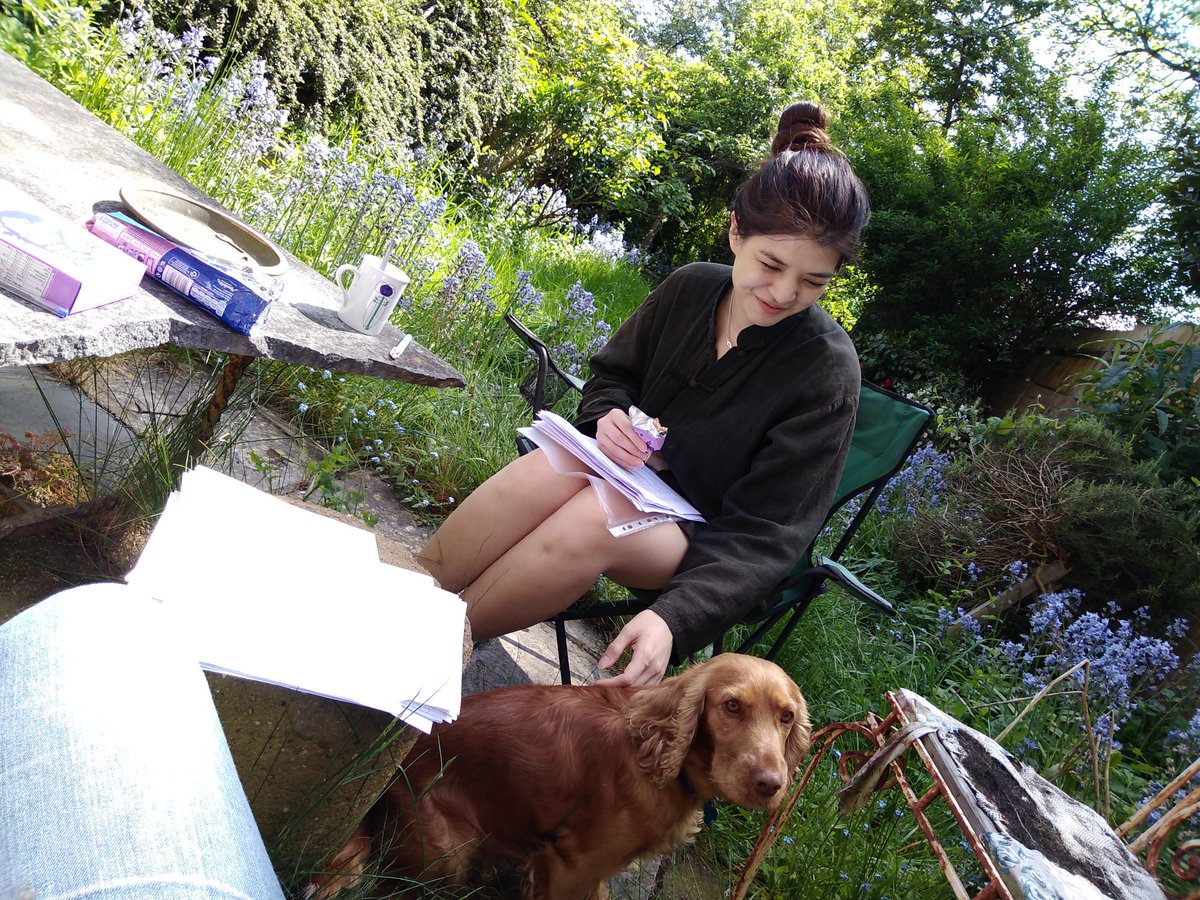 SophieWrightPal's tweet photo. Running lines amongst the bluebells for #TheTimeTravellersMother with super @mia_foo &amp; Rita woof too, for 5 day SciFiFest @SpaceArtsCentre, #sciencefiction #scifi #scifitheatre https://t.co/s6JLe3mBZ9
