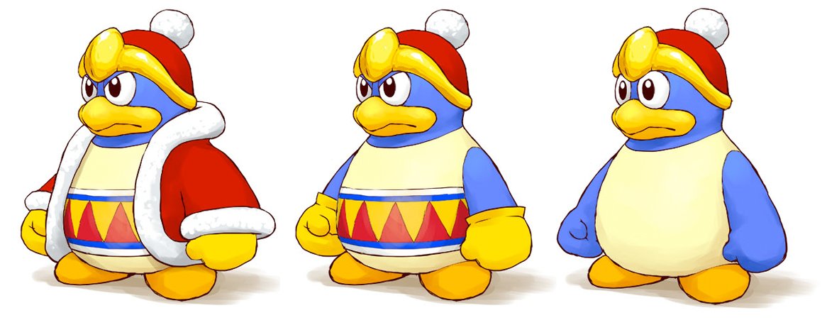 concept sketches of King Dedede 