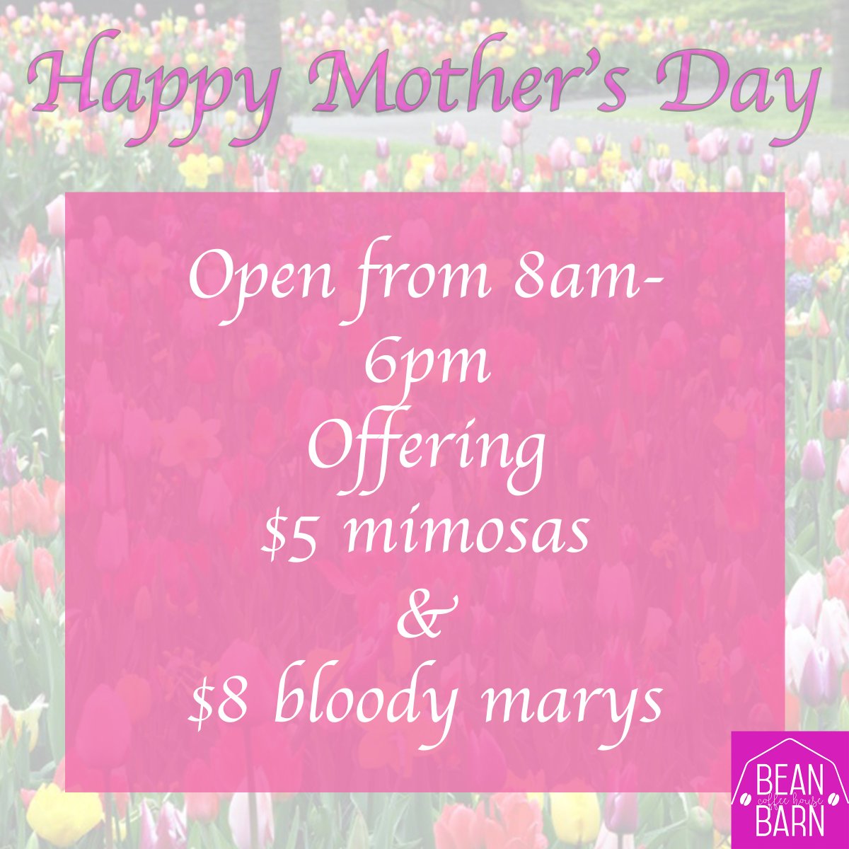 BeanBarnRI's tweet photo. Join us to #celebrate Mother's Day this Sunday! https://t.co/x6ZVQg9YZT