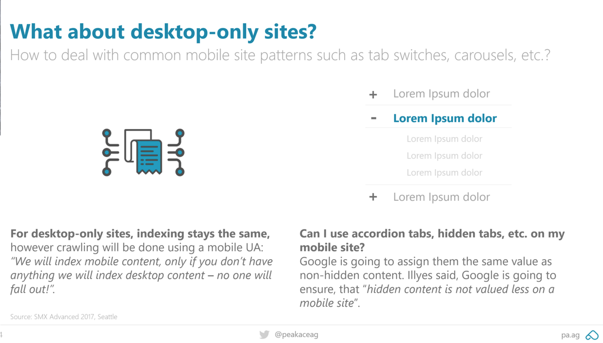 lumarhq's tweet image. That #MobileFirst Index got you worried about traditional/old fashioned industries that are desktop only? @basgr says don&apos;t worry, &apos;the crawling volume from Mobile (based on #logfiles) should spike up, and the hits from desktop Googlebot will decrease&apos; #DeepCrawlWebinar #SEO