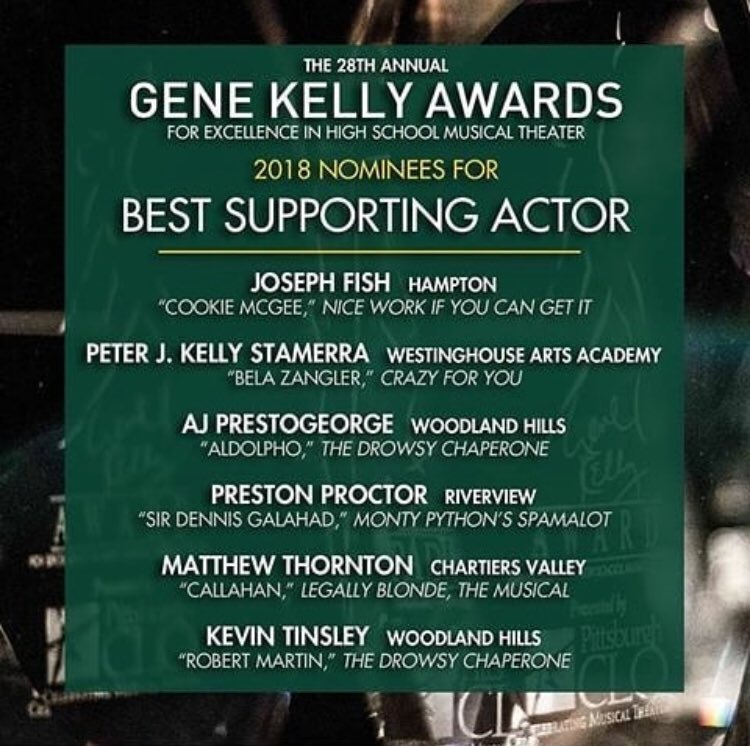 WAACStweets's tweet photo. Congrats to our students Matthew Hommel and Peter Kelly Stamerra for being nominated for best actor and supporting actor for the @GeneKellyLegacy awards! So proud! #waacs #genekellynominations https://t.co/vHZGXLZP59