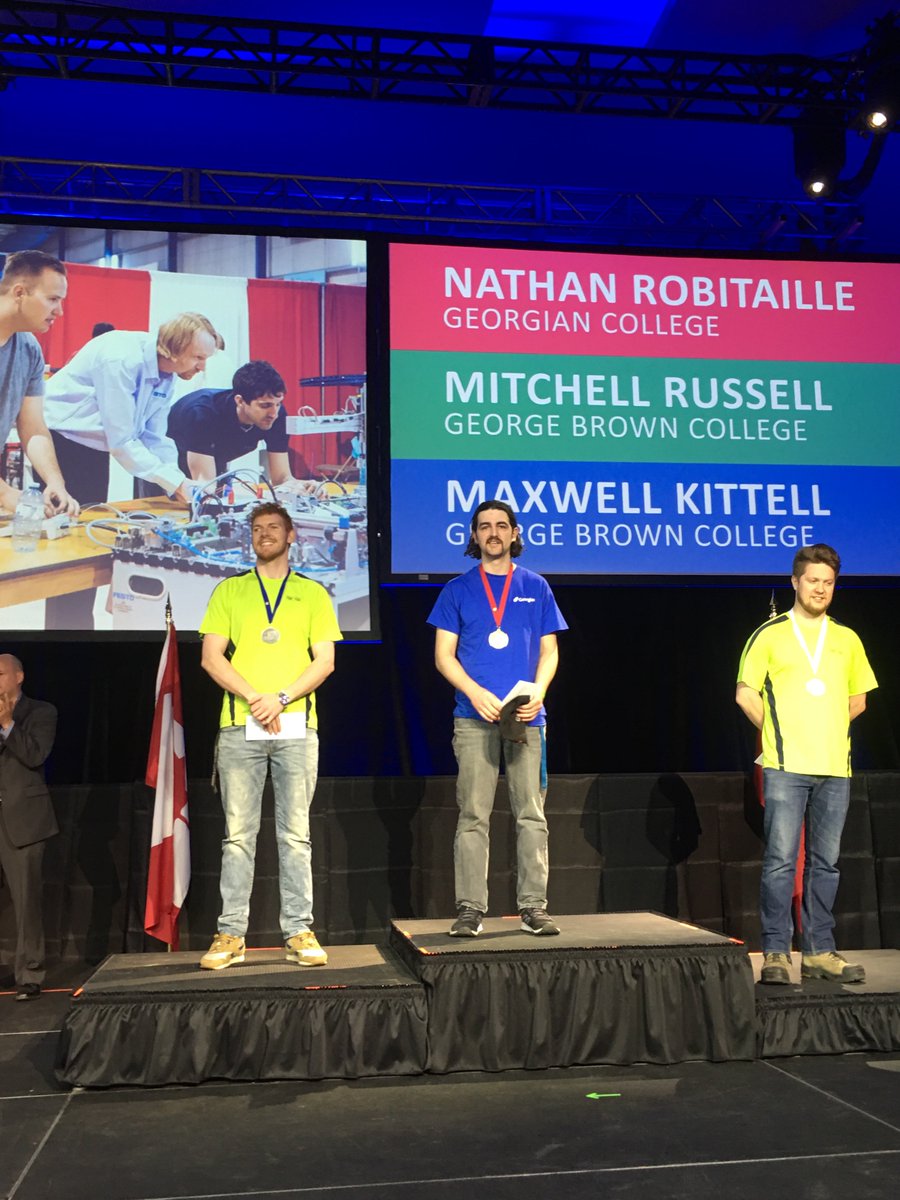 BillAngelakos's tweet photo. @georgiancollege student Nathan Robitaille wins gold in CNC Machining. Congratulations Nathan! @skillsontario #SkillsON2018 https://t.co/vGIADg4Adn