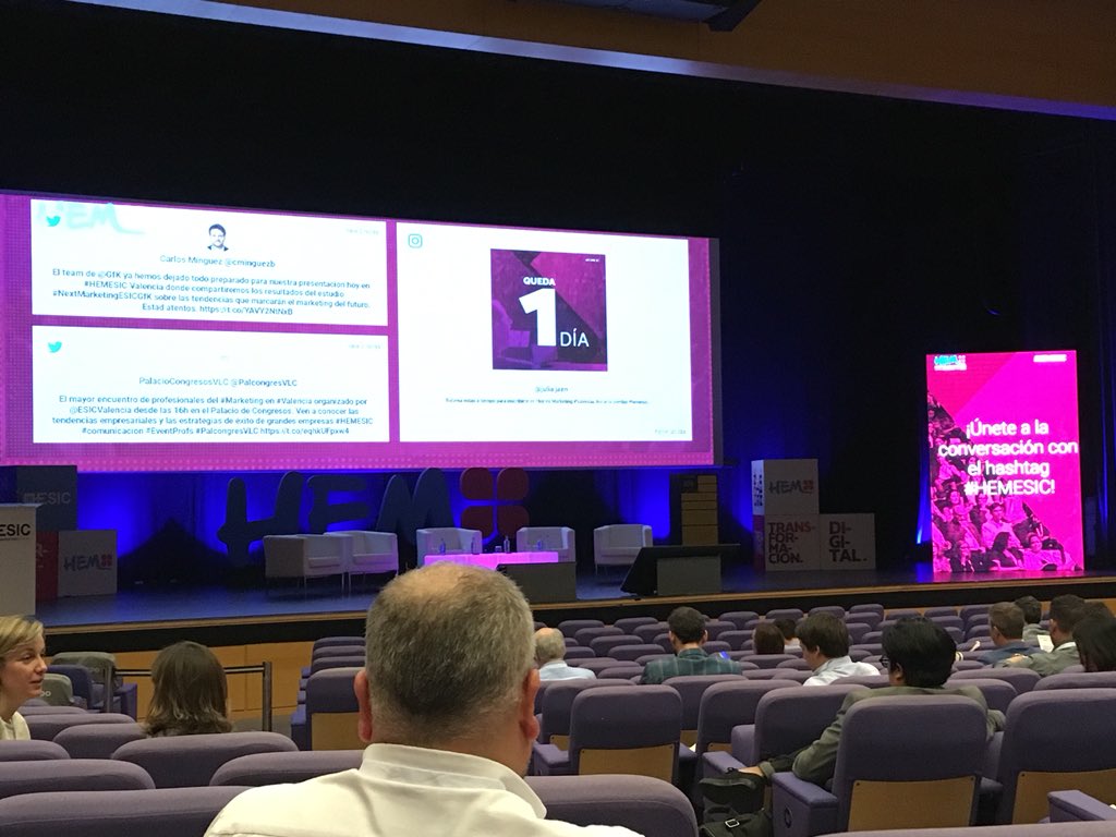 BeaQuinteroM's tweet photo. A punto de comenzar uno de los eventos de marketing del año #HEMESIC @ESICEducation ¡A tope! https://t.co/czZ8FsyIPa