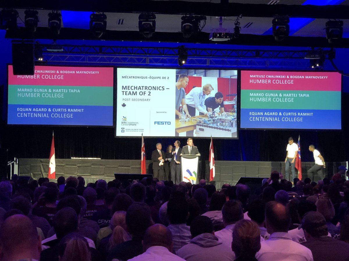FarzadRayegani's tweet photo. WE ARE CHAMPIONS!Congratulation to @HumberAppTech teams for wining GOLD and SILVER at #SkillsON2018 #MECHATRONICS  Competition. https://t.co/YZYhyQXlCa