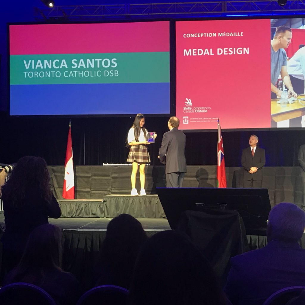 TCDSBSkills's tweet image. Congratulations to Vianca for winning Medal Design at Skills Ontario! #TeamTCDSB @TCDSB