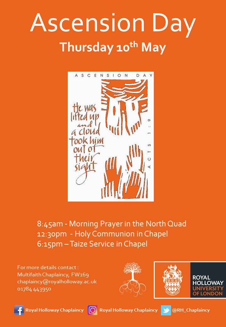 RevCate's tweet image. Tomorrow is Ascension Day, come and join us for any or all of our services!