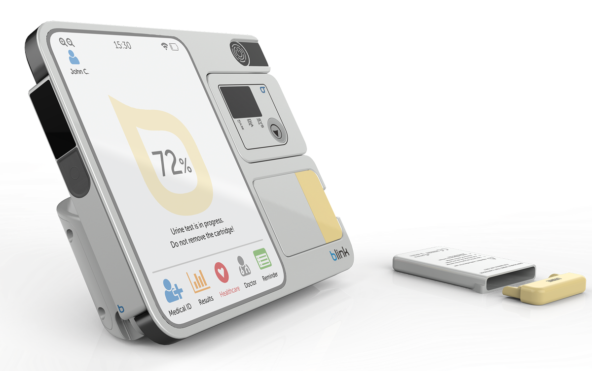 BryceOnDesign's tweet photo. The @IDSA winning Blink device aims to change the #healthcare system by providing an at-home solution for self-medical testing. Kudos to the student designer of this innovative and intuitive device. #IDSAIDEA #BryceOnDesign https://t.co/l9bTE59urm