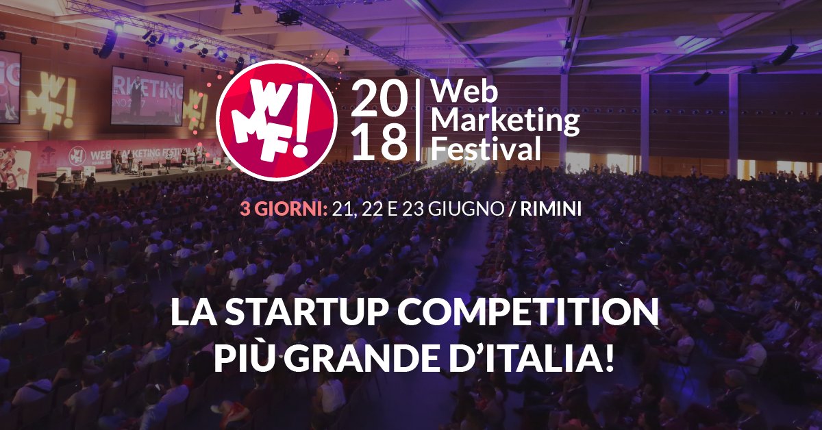 andreacensoni's tweet photo. [#startupcompetition #WebMarketingFestival 2018]
Quest’anno #dpixel sarà presente nella giuria della #startup competition organizzata all’interno del @ilfestival di #rimini.
In palio premi per un valore complessivo di 240000€.
➡ Iscriviti e partecipa: https://t.co/kYJiLMAbIV https://t.co/z46pg1ksYt