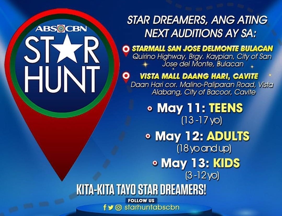 YAPituts's tweet photo. Attention, guys! Mga taga Bulacan at Cavite! #starhuntabscbn https://t.co/JotbS3L66k