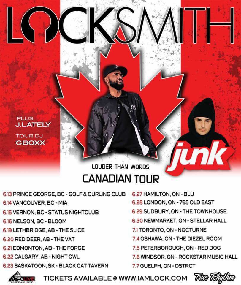 DizzLette's tweet photo. #JUSTANNOUNCED
#Locksmith & #Junk CANADIAN TOUR 2018!
#TrueRhythm + #ApexLive = #ApexRhythm Concerts & Events #SDK https://t.co/uSccFLokmO