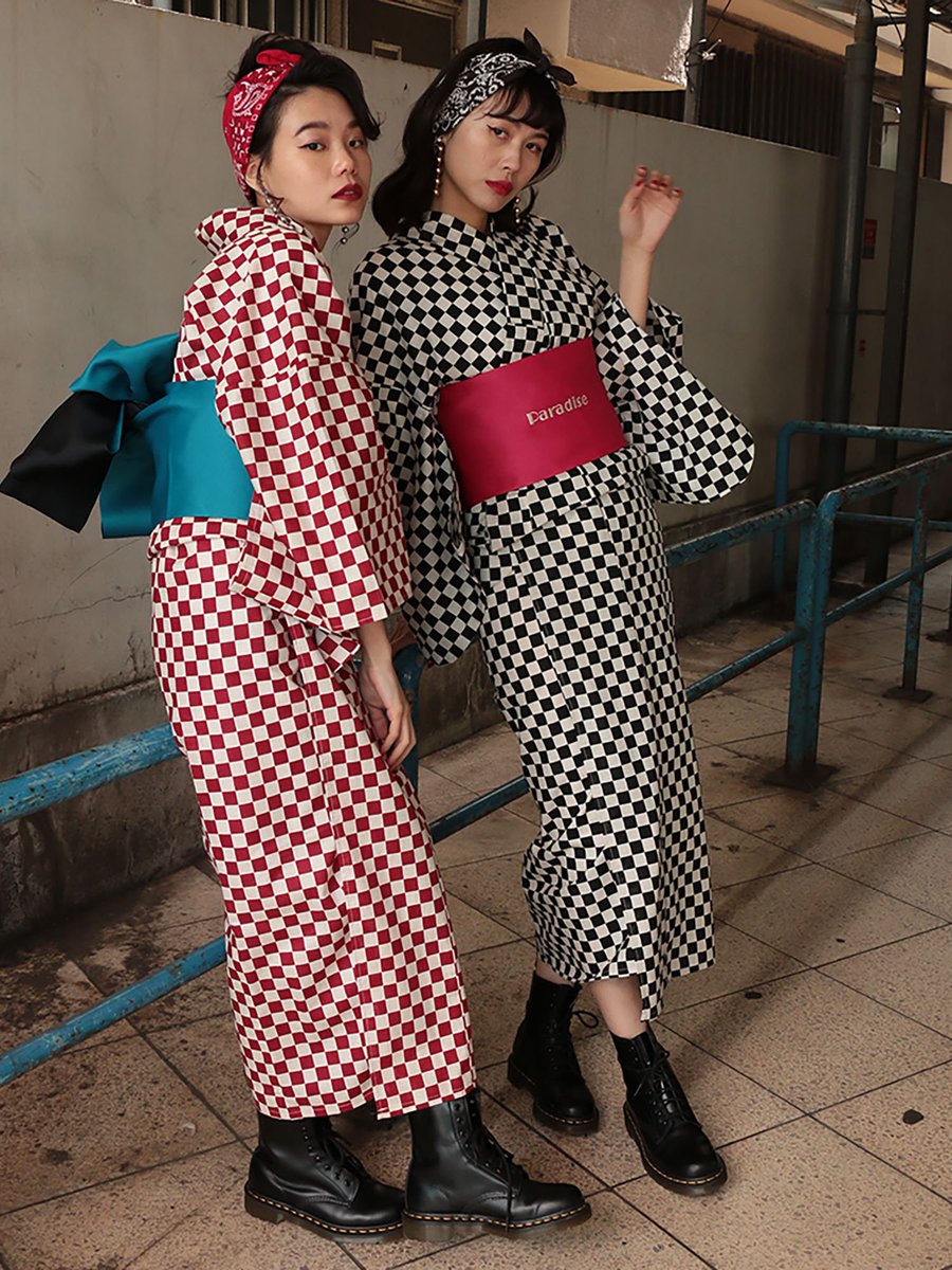 jouetie ORIGINAL YUKATA】 ▽【オリジナル浴衣】市松 ￥16,200(tax in