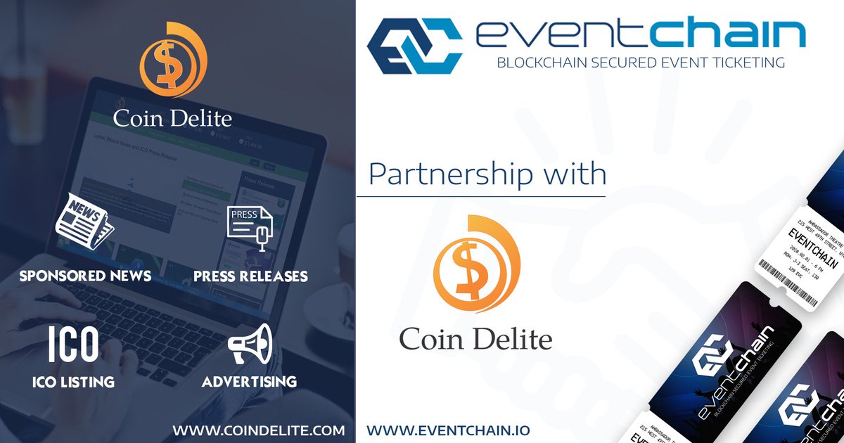 EventChain_io's tweet image. Eventchain created new partnership with  CoinDelite

#EVC #eventchain #CoinDelite #partnership