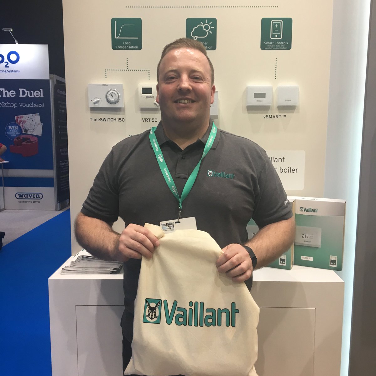 vaillantuk's tweet photo. "I've got 2 customers that have both halved their gas bills when doubling the size of their houses thanks to #Vaillant controls. For them to report back a 50% saving just proves to me that what I'm selling them works." @2StarKirbs @Installer_Show #Installer2018 #TeamVaillant https://t.co/TUa7H7zT4V