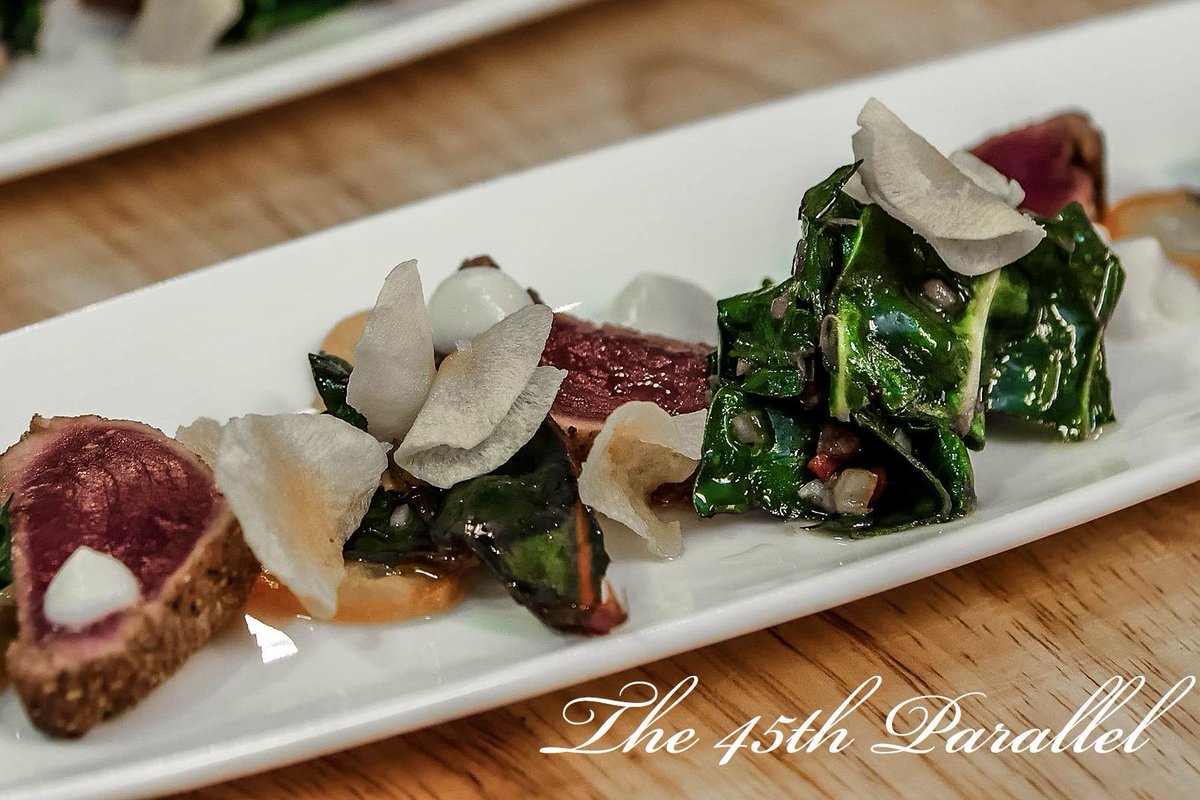 AN OREGON &amp; BURGUNDY CULINARY EXPERIENCE - 4 award-winning Chardonnays, 4 iconic Pinot Noirs, paired with 4 unforgettable courses. Available at the Clubhouse at Domaine Serene. Call us at 503-864-4600 to book your 45th Parallel Experience now! #foodandwine ow.ly/Hmcz30jV2Wv