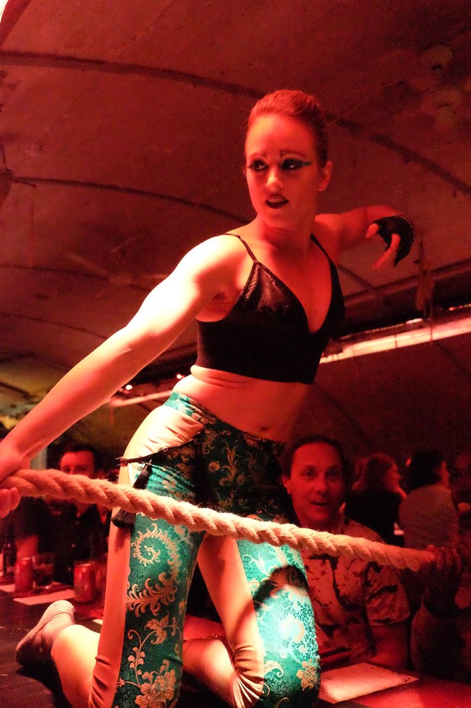 FoodGoblin1's tweet photo. If someone told me earlier that I’d be having a dinner of meat with a table of dancing women in front of me, I wouldn’t have believed them. Yet here I am. #AnEveningOfMeat @thevaultsuk - I know there’s a message in here somewhere. I’m still working on it! https://t.co/Hs6jICUoFd