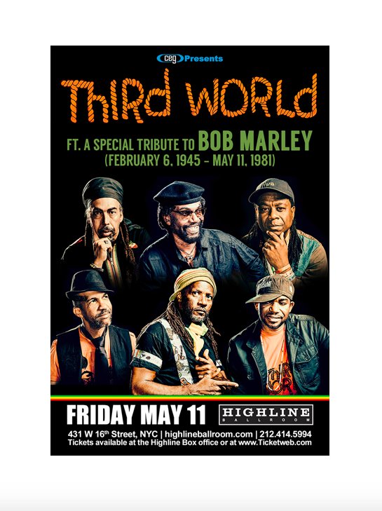 NYCCannabisClub's tweet photo. #ThirdWorld #ReggaeAmbassador #BobMarley #HLBallroom #highlineballroom #ballroom #reggae #NYCreggae #reggaeroots #rootsreggae #reggaeNYC #reggaehub #music #Jamaica #Jamaican #Ambassador #Livemusic #reggaeshow #livereggae #liveconcert #concert #musicconcert @TicketWeb https://t.co/arol93YrR0