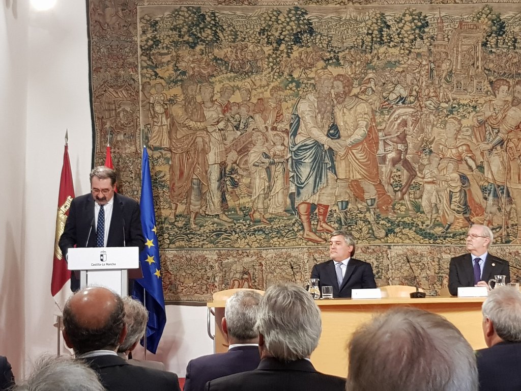 greccoaguer's tweet photo. @smuruguay en la inauguración del 11° Foro Iberoamericano de Entidades Médicas. Palacio de Fuensalida, Toledo. Historia pura, referencias al Quijote. Ponencias sobre acceso a la atención sanitaria y cohesión social. La salud pública como eje de políticas inclusivas. #saludDDHH https://t.co/IJFTscHWlM