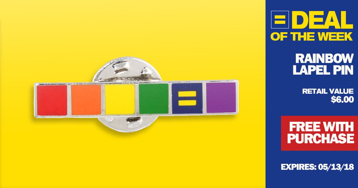 Deal of the Week - Rainbow Lapel Pin - Retail Value $6.00 - Free with Purchase - Expires: 05/13/18
