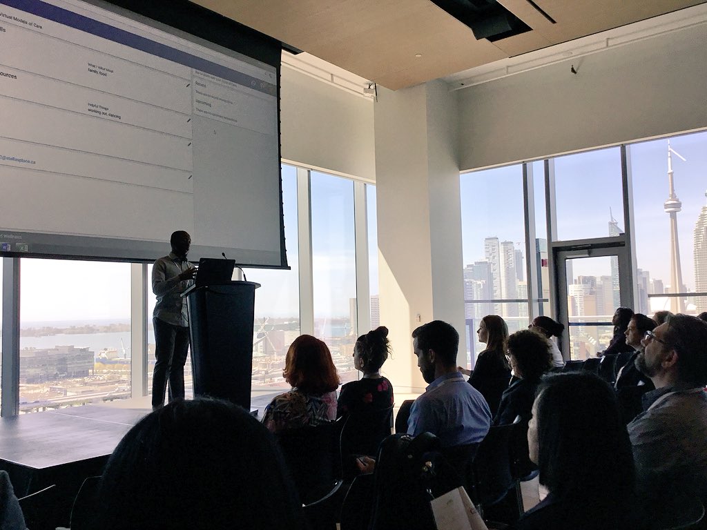 Great presentation <a href="/Com_HAConf/">Com-HAC</a> from <a href="/stellasplaceca/">Stella's Place</a> with not a bad view #comhac18 #progressplace #Clubhouseworks #toronto