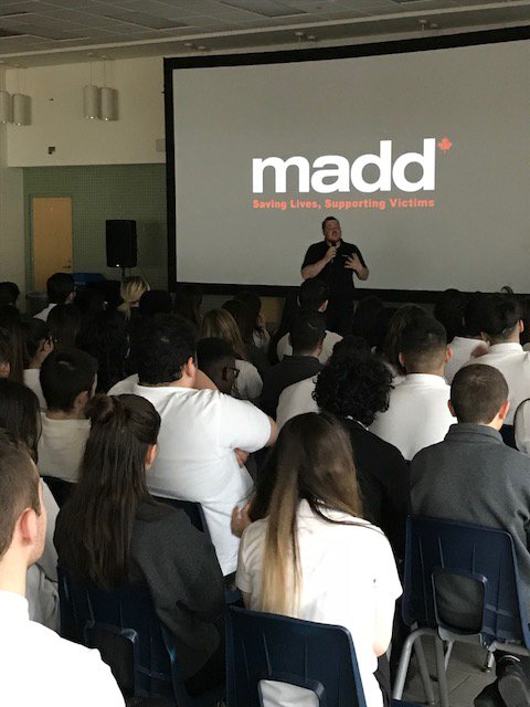 SJDB_OSAID's tweet image. Powerful and emotional MADD @maddcanada Presentation today @SJDBrebeufCHS on the tragic consequences of impaired driving #thepact #dontdriveimpaired