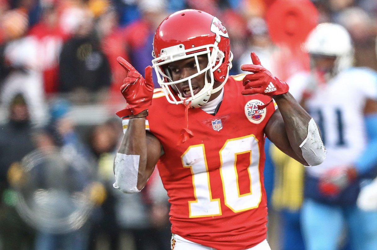 ChiefsReporter's tweet photo. #Chiefs WR Tyreek Hill already has 12 touchdowns of at least 40 yards in his two-year career (2016-17).

That's more than 23 NFL teams have over the same time span. https://t.co/ymrb1Ilqyj