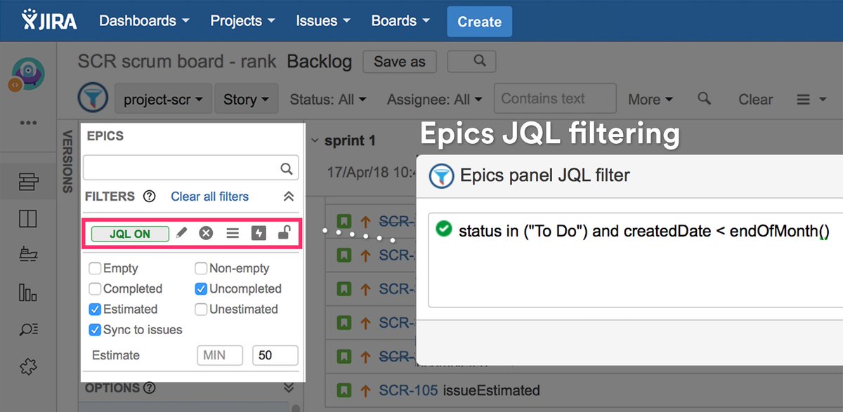 extensi_io's tweet photo. JQL filtering for Jira Epics &amp; Versions panels!!!!!

WOW!  Isn't it amazing? ❤️

After 5 months of intensive design, development and tests we managed we bring to you 14 brand new features, 7 major improvements and 11 bug fixes.  More https://t.co/L1EEFFvLOj https://t.co/Ue3HkPT7G3