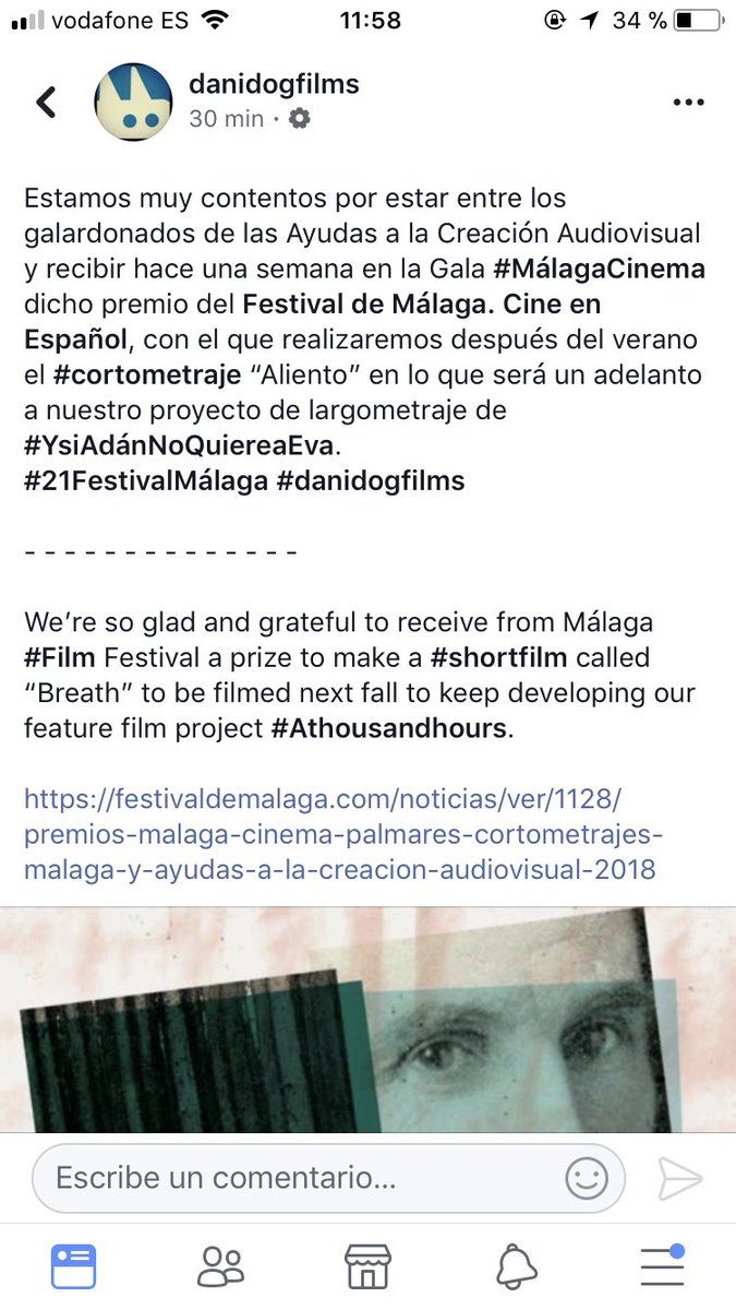 He tenido el placer d conocer a Rodrigo #Sorogoyen como tutor d mi proyecto “Aliento” gracias al #21FestivalMálaga y las Ayudas a la Creación d la q he sido beneficiario. Su tutoría ha sido + q magistral. La historia cobra aún +fuerza y crece como proyecto. 
GRACIAS Rodrigo ! 🤟