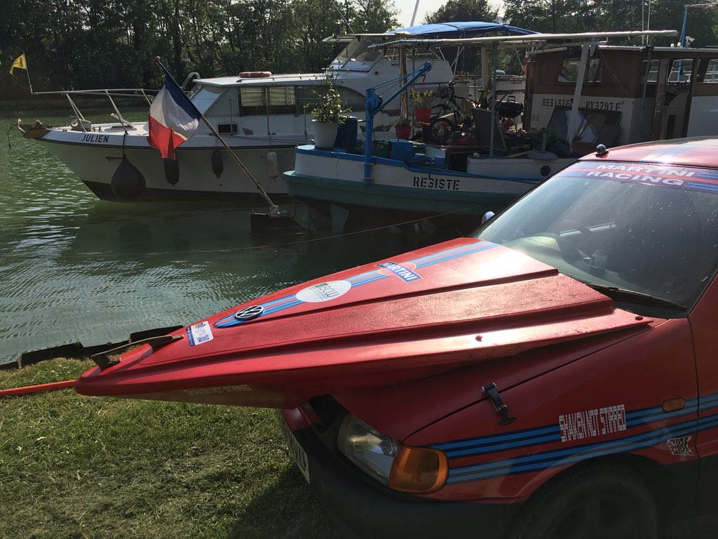 ZombieHuntersUK's tweet photo. #Crumball 2018 team #shakennot stirred arrive in Reims raising money for @BCWcharity #RCHT #BowelCancer #Rally #Charity https://t.co/nQaJKU69Ku