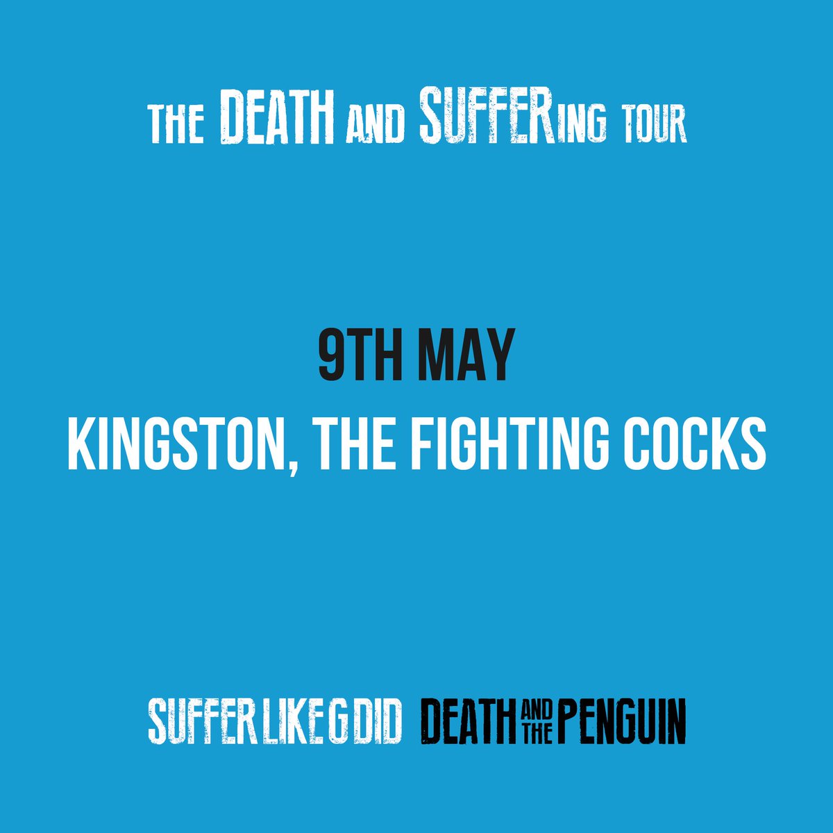 Final show of #thedeathandsufferingtour with <a href="/datpmusic/">Death and the Penguin</a> is tonight. We’ll also be playing <a href="/PortalsLondon/">Portals London</a> next month